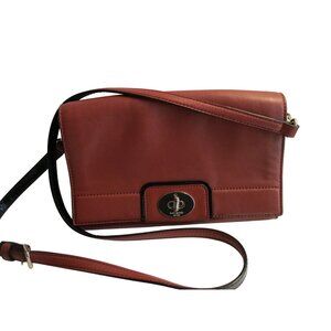 *Kate Spade Brown Cognac Leather Envelope Crossbody Bag